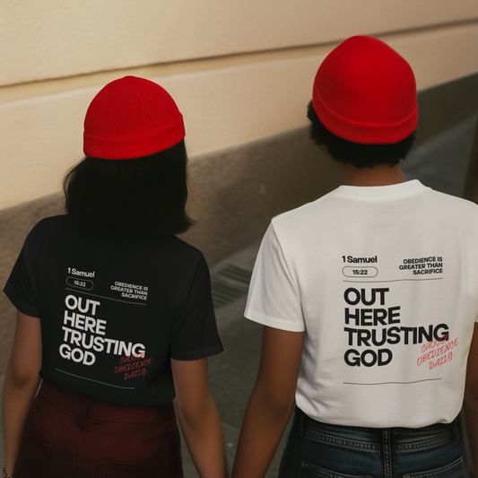 OUT HERE TRUSTING GOD | Classic Organic Tee 5026G | 100% COMBED COTTON