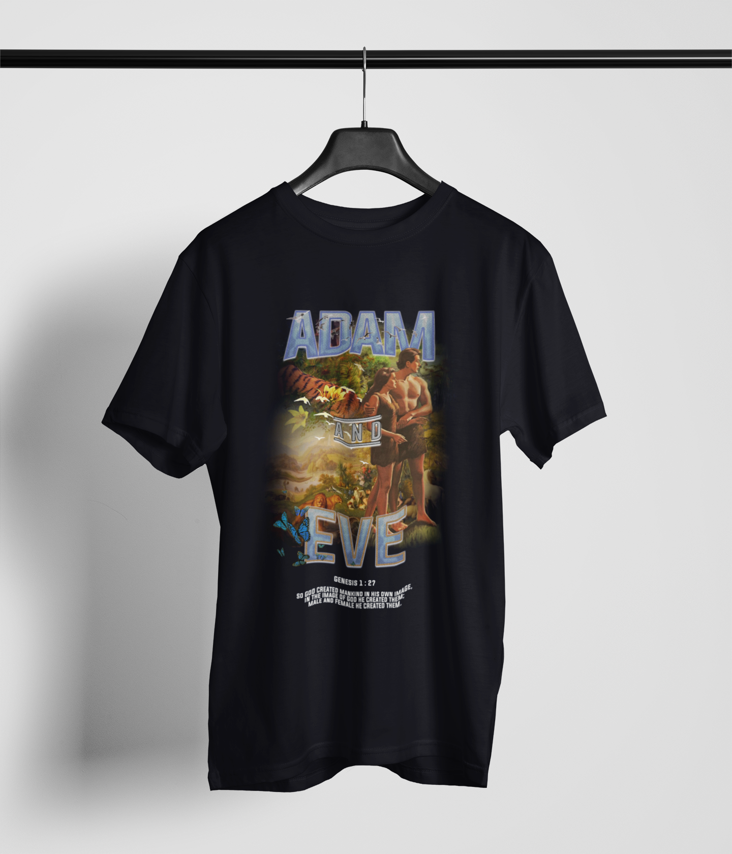 Adam and Eve Genesis 1: 27 Graphic Tee